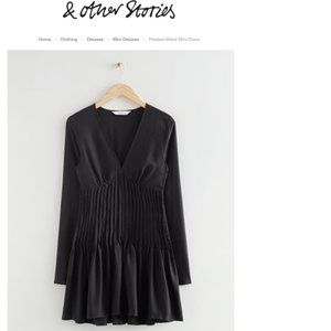 & Other Stories Pleat Mini Dress